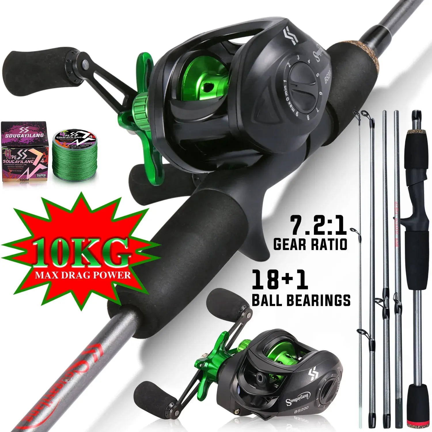 Fishing Rod Combo - Sougayilang الصيد رود كومبو 1.7 متر