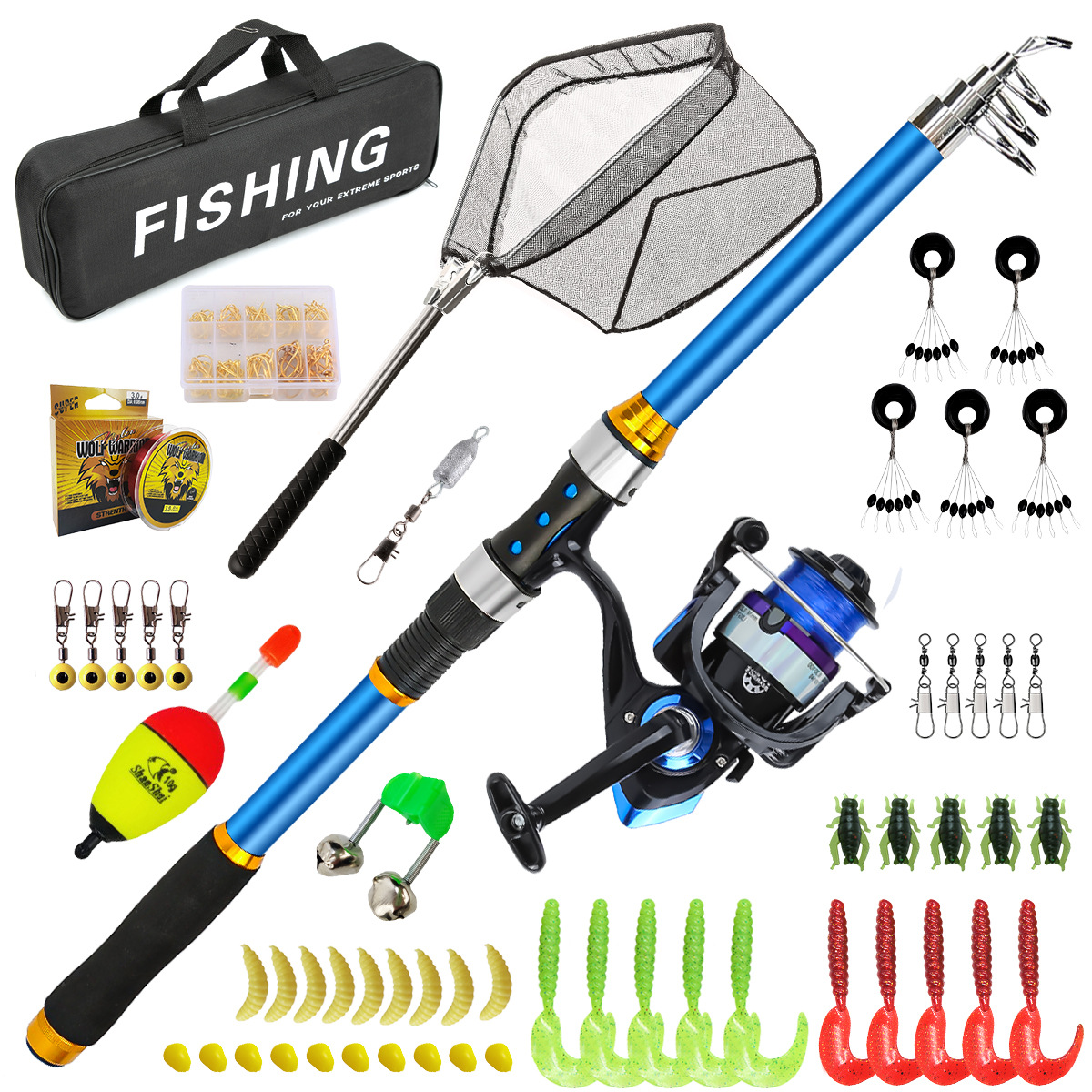 Fishing Rod Combo - مجموعة صنارة صيد من الألياف الزجاجية