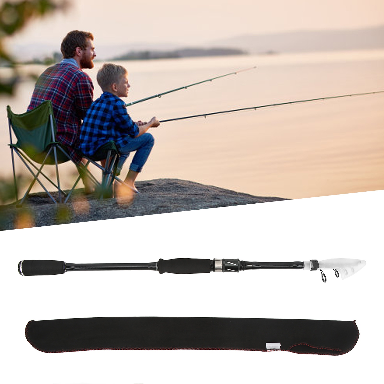 Fishing Rod Carbon Fiber - طقم صيد كامل يتضمن قصبة صيد