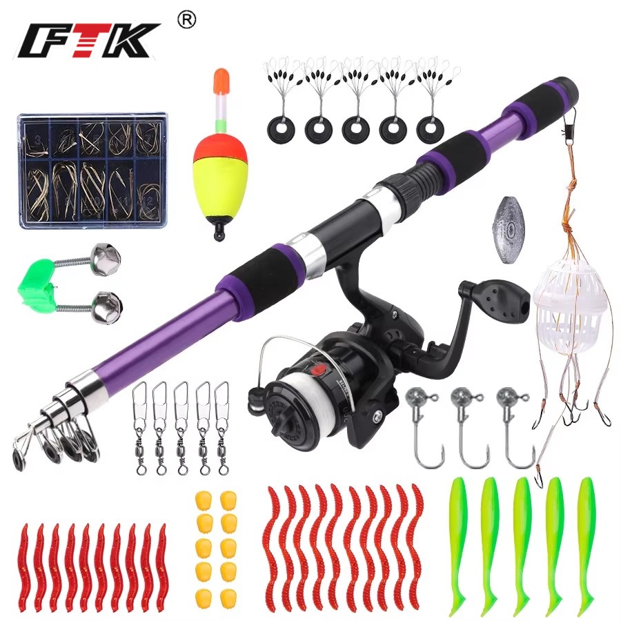 Fishing Rod Combo - FTK 1.8M المحمولة الغزل الصيد رود