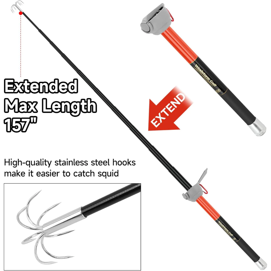 SANLIKE خطاف صيد الحبار 3 متر/ - مراجعة Fishing Rod Carbon Fiber وسعره