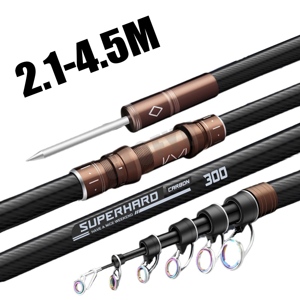 قصبة صيد تلسكوبية من الكربون ب - مراجعة Fishing Rod Surf وسعره