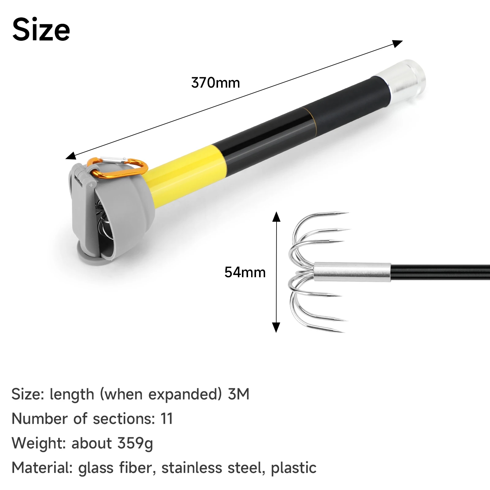 SANLIKE 7-مخلب الفولاذ المقاوم - مراجعة Fishing Rod Carbon Fiber وسعره