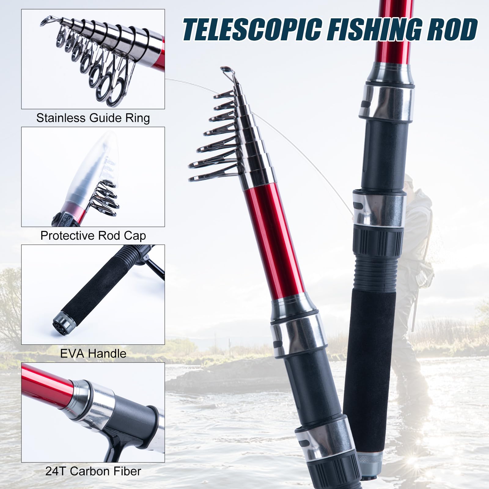 Goture 2 قطعة صنارة الصيد و 2  - مراجعة Fishing Rod Combo وسعره
