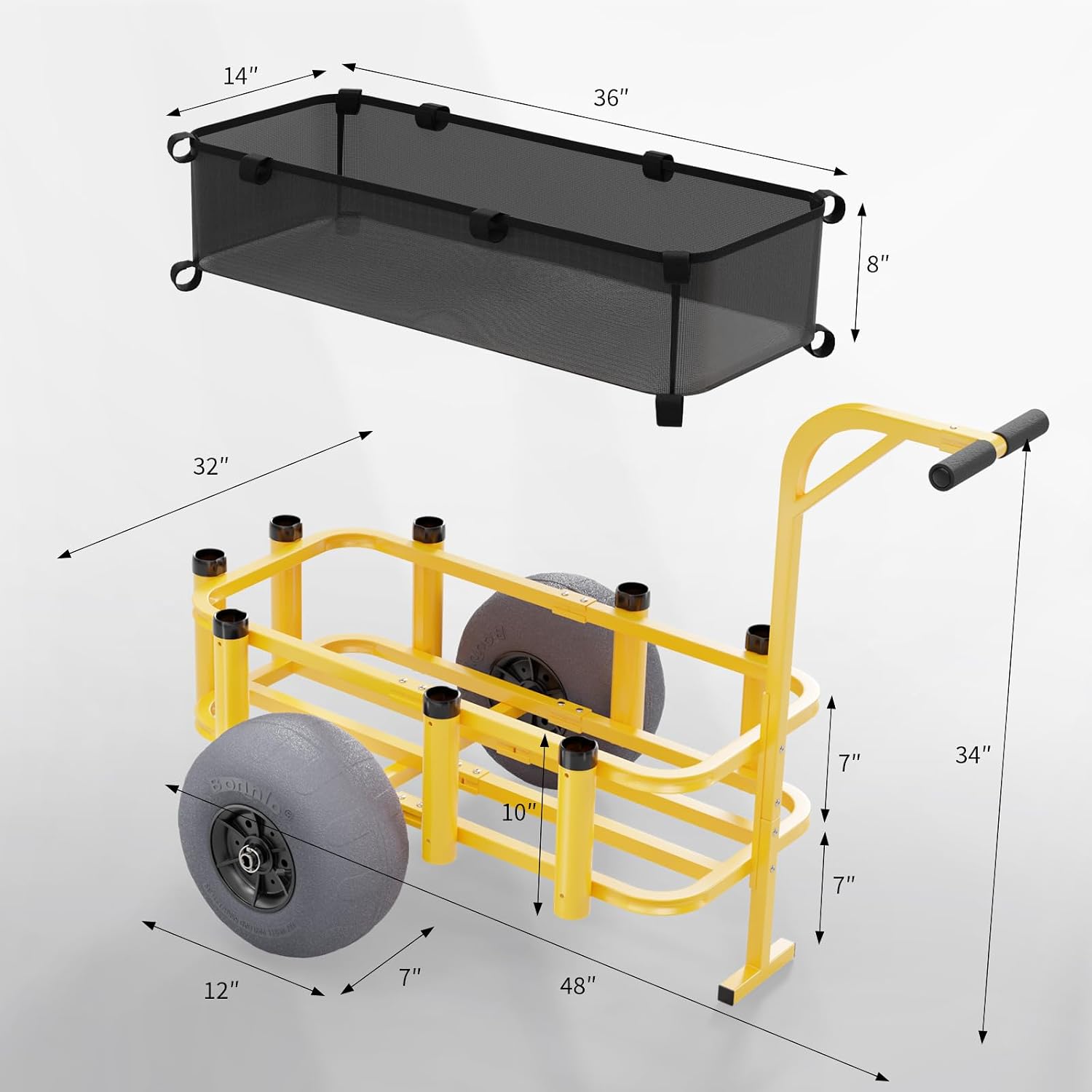 عربة صيد متنقلة للشاطئ مع عجلا - مراجعة Fishing Rod Holder وسعره