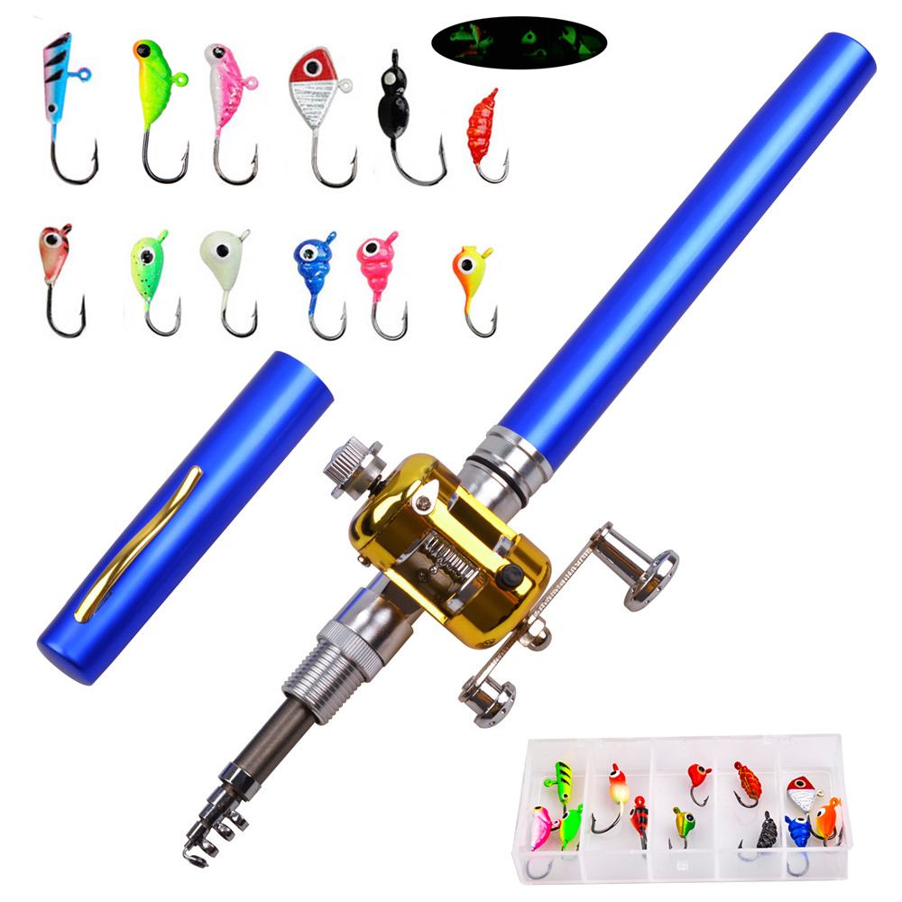 مصغرة تلسكوبي الجليد الصيد رود - مراجعة Fishing Rod Ice وسعره